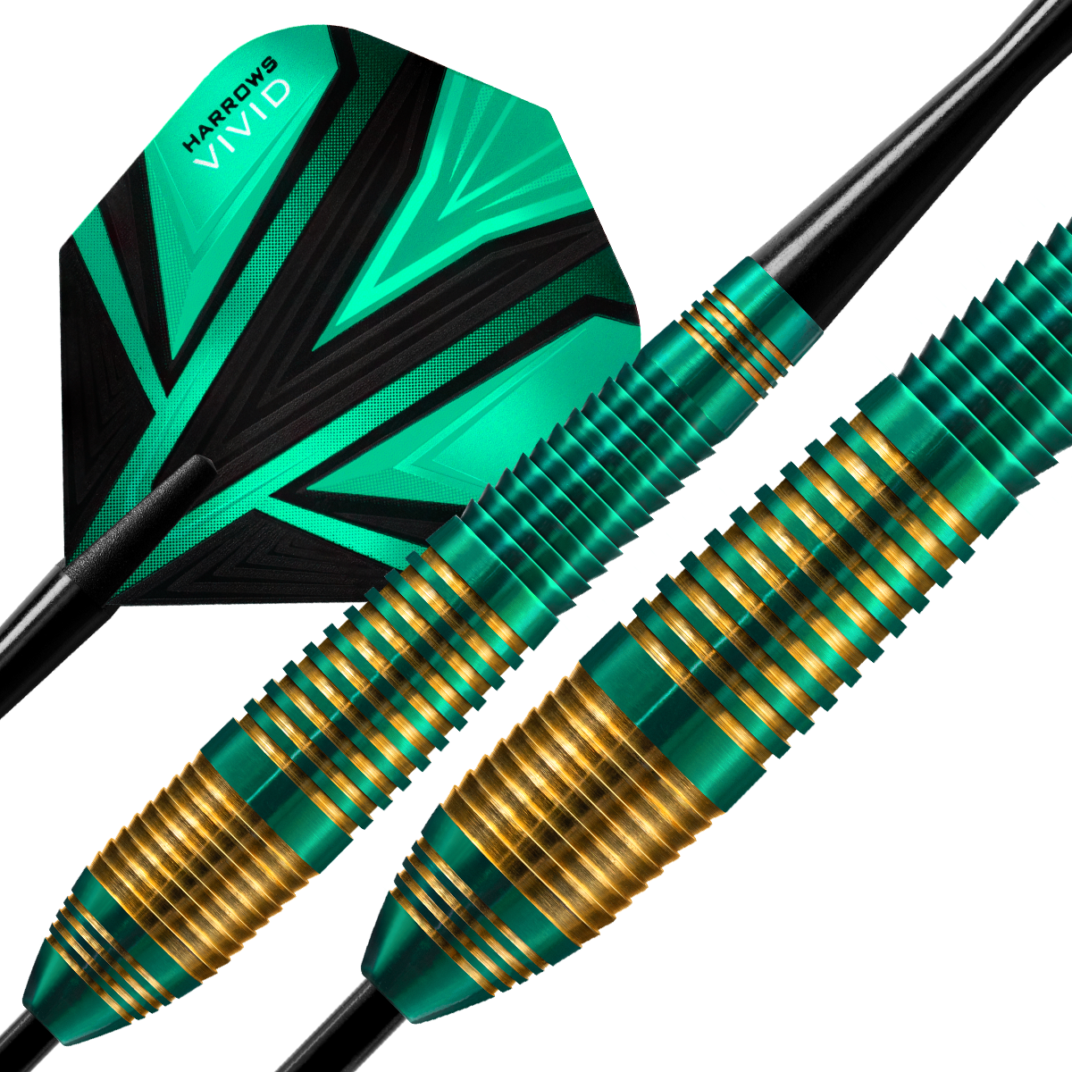 Vivid Brass - Green Steel Tip Darts